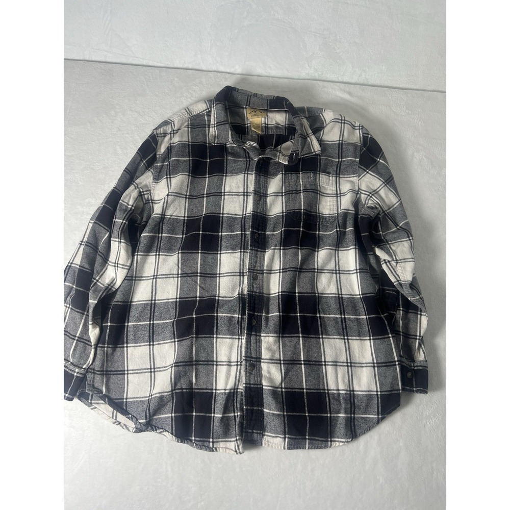 Blue Mountain Shirt Adult White & Black Plaid Button Up Long Sleeve Men Size 2XT